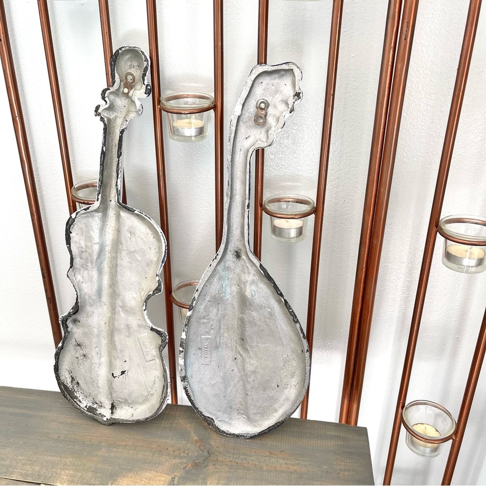 Eclectic Revival Distressed Upcycled Vintage 1960 Royal Hanging Violin Mandolin - Picture 5 of 9